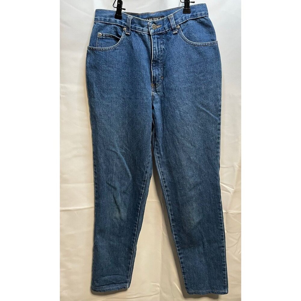 Perry Ellis America jeans womens 10 27 x 31 high tapered W5010T made USA blue
